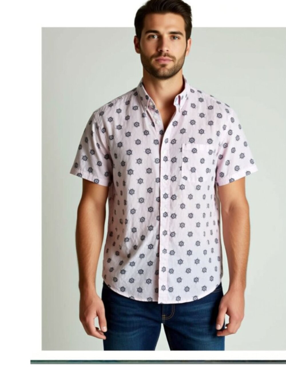 J.Crew men’s short sleeve collared button-down shirt NWOT (A3)